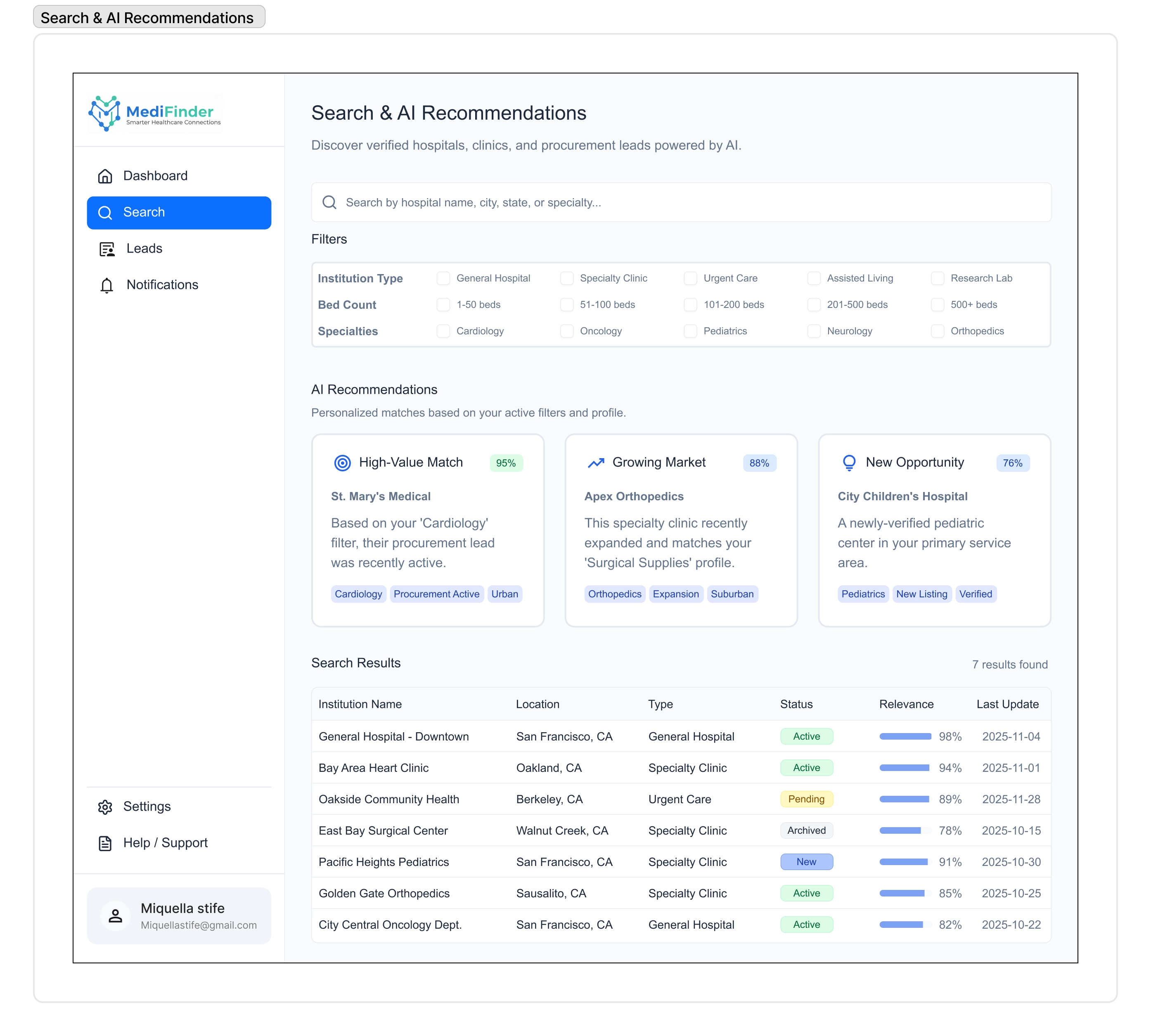 Search & AI Recommendations